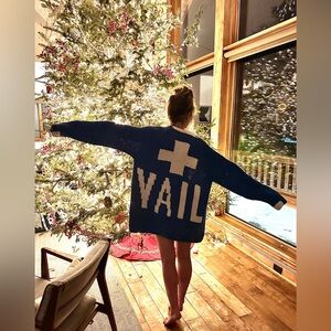 COTES OF LONDON VAIL BLUE & WHITE THE BUXTON | HAND MADE WOOL CARDIGAN